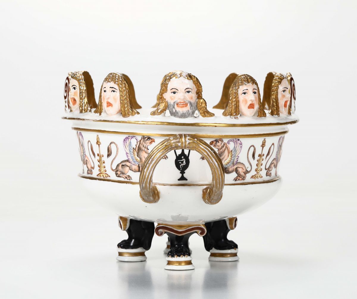 Raro Rinfrescatoio per Bicchieri Napoli, Real Fabbrica Ferdinandea, 1780-1900