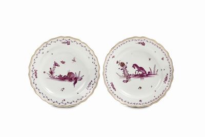 Coppia di Piatti Meissen, 1740 Ca.