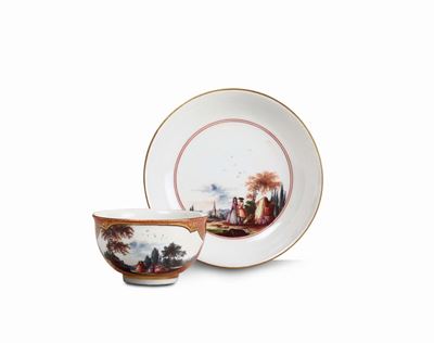 Rarissima Tazza con Piattino Meissen, Verso il 1740