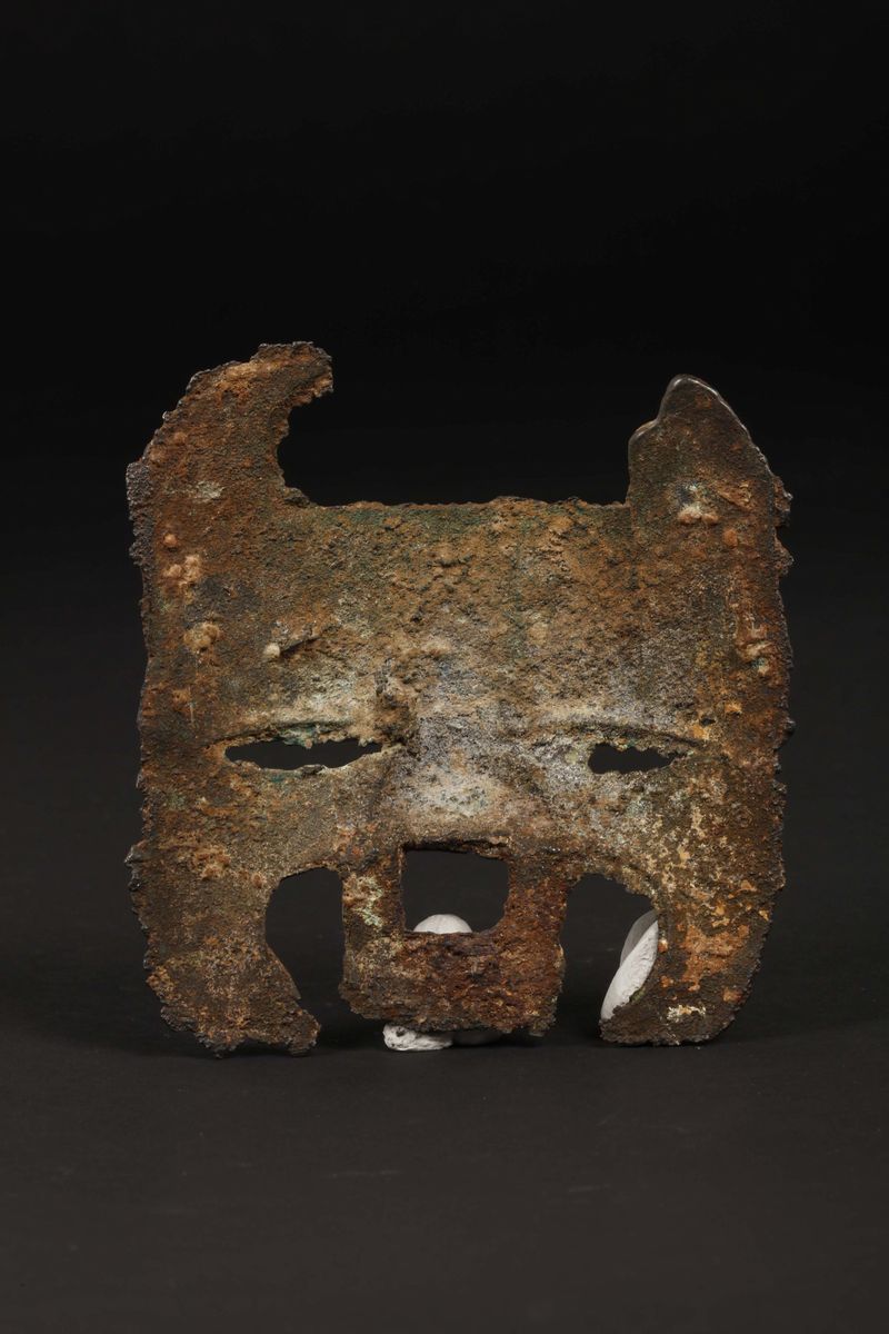 Maschera Taotie in Bronzo, Cina, Dinastia Zhou (1027-221 a.C.)