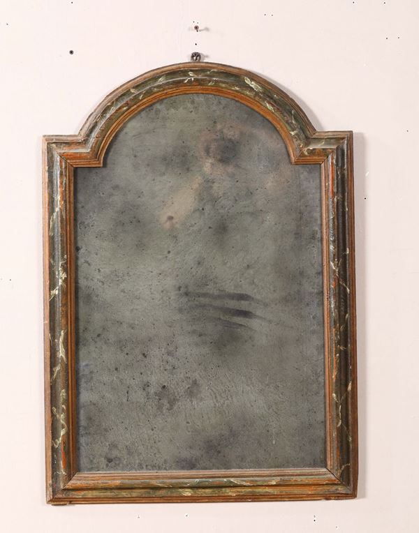 Specchiera con cornice in legno dipinto, XIX secolo