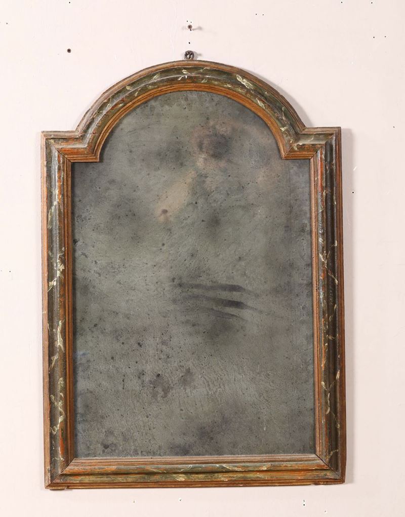 Specchiera con cornice in legno dipinto, XIX secolo  - Auction Asta a Tempo antiquariato - II - Cambi Casa d'Aste