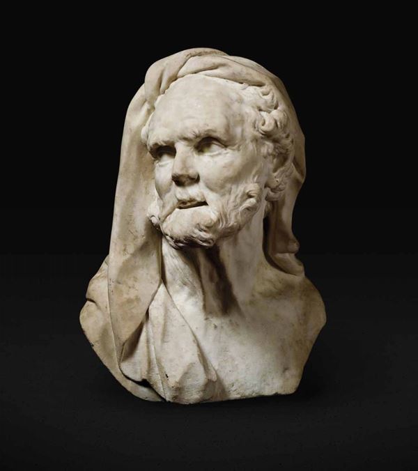 A marble bust, 17th century