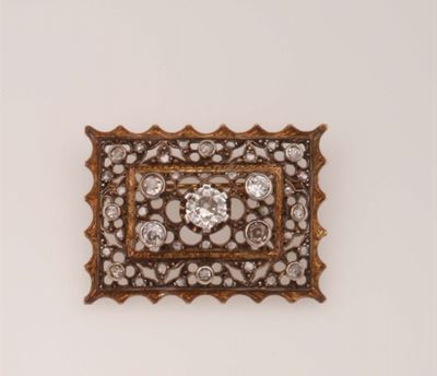 Spilla con Diamanti di Vecchio Taglio