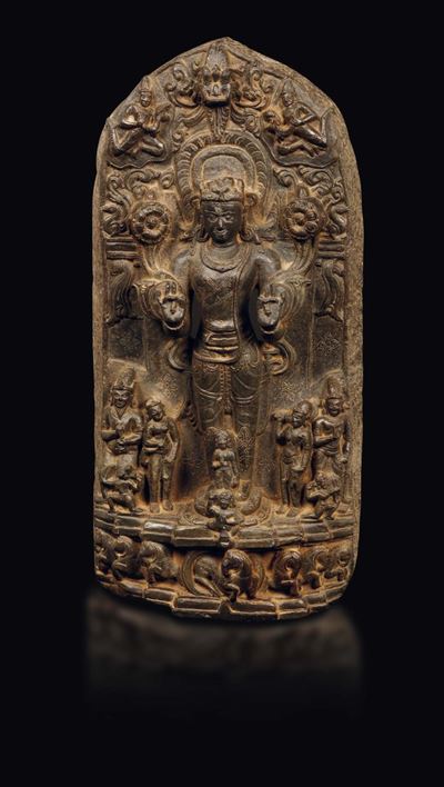 Fregio in Pietra Raffigurante Divinità del Sole Sopra Bassorilievo Raffigurante Cavalli, Periodo ...
