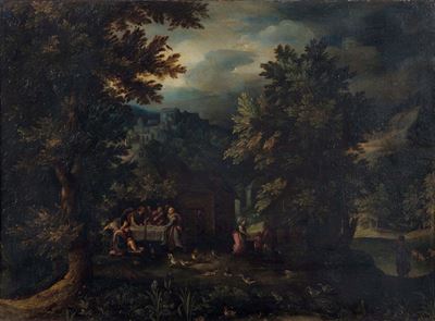 David Vinkenbooms (1578-1632)paesaggio con Figure