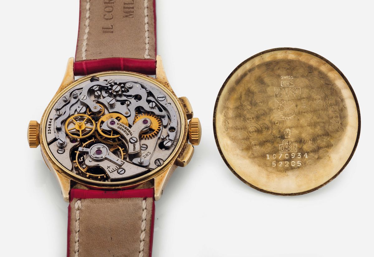 Universal Geneve, Aero -compax, Ref. 52205, Raro Orologio da Polso, Cronografo in Oro Giallo 14k ...