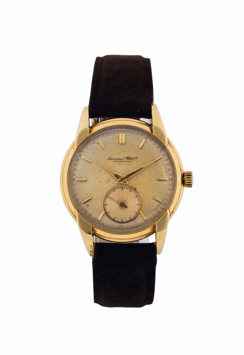 IWC, International Watch Schaffausen, cassa No. 1154106, orologio da polso, in oro giallo 18K. Realizzato nel 1950 circa  - Asta Orologi da Polso e da Tasca - Cambi Casa d'Aste