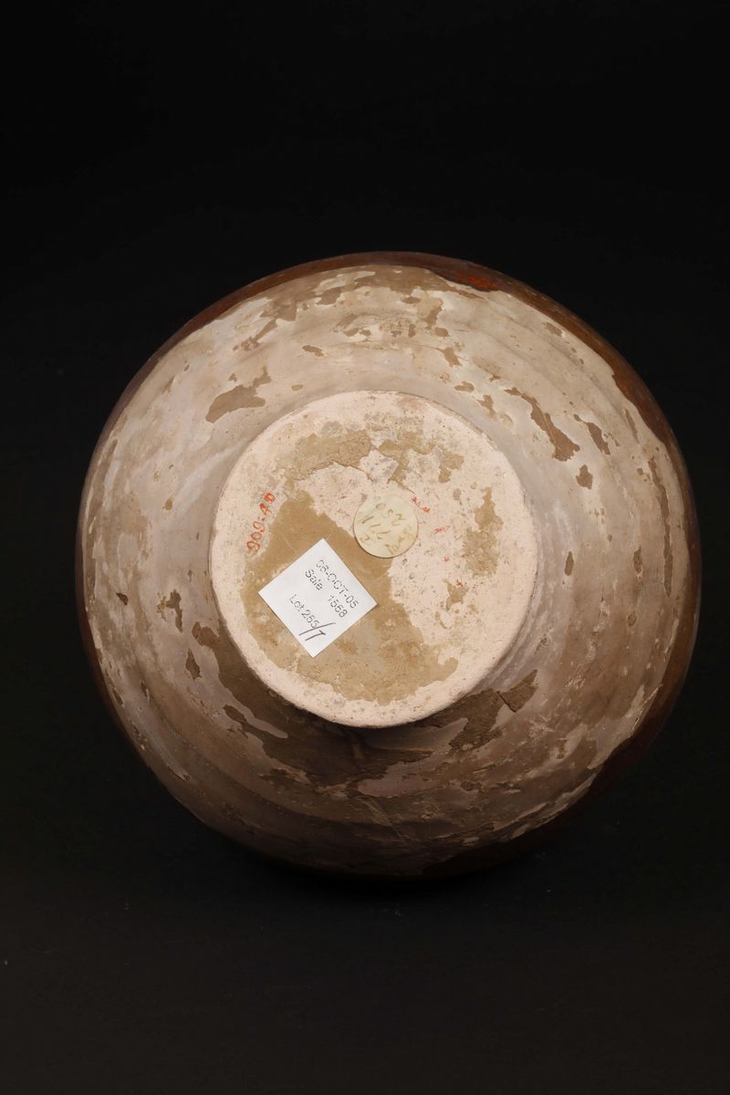 Vaso a Doppia Ansa in Grès a Smalto Marrone, Cina, Dinastia Song (960-1279)