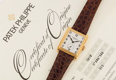 Patek Philippe, Geneve, Gondolo, Movimento No. 1846548, Ref. 5010j. Orologio da Polso, in Oro Gia...