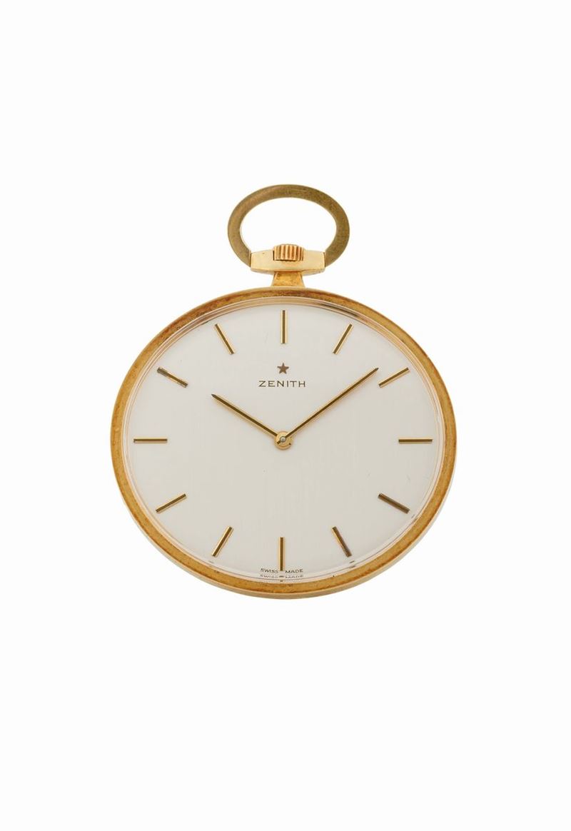 ZENITH, 18K yellow gold, oval shaped, open face, keyless pocket watch. Made circa 1960  - Auction Watches and Pocket Watches - Cambi Casa d'Aste