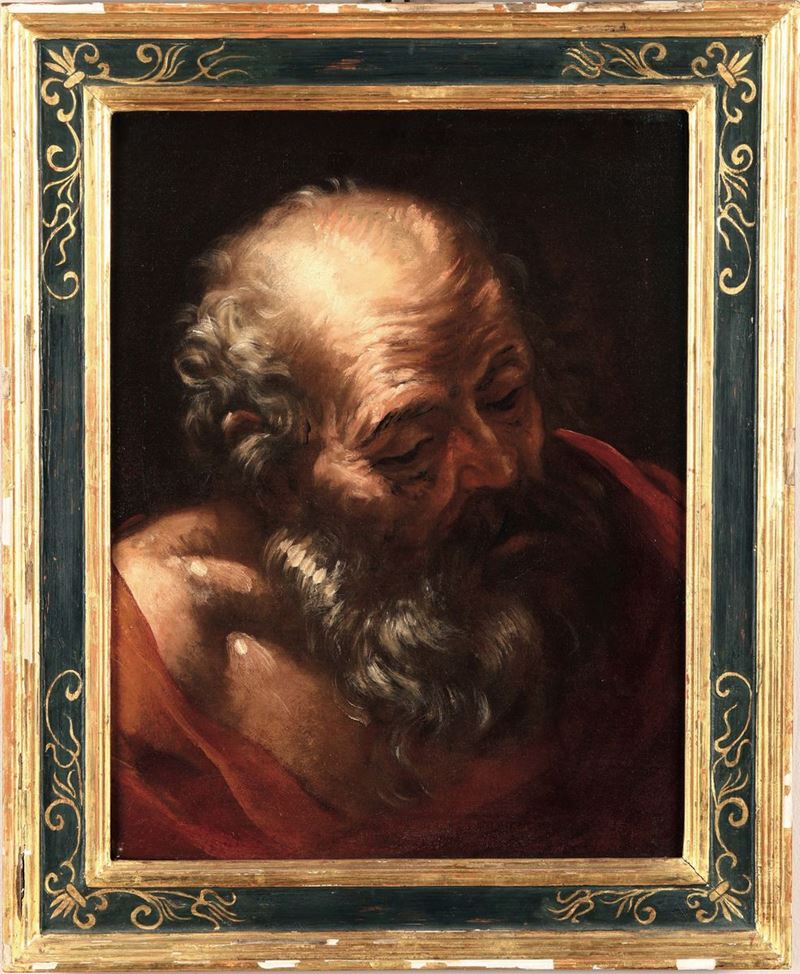 Scuola bolognese del XVII secolo Testa di anziano  - Auction Old Masters Paintings - I - Cambi Casa d'Aste