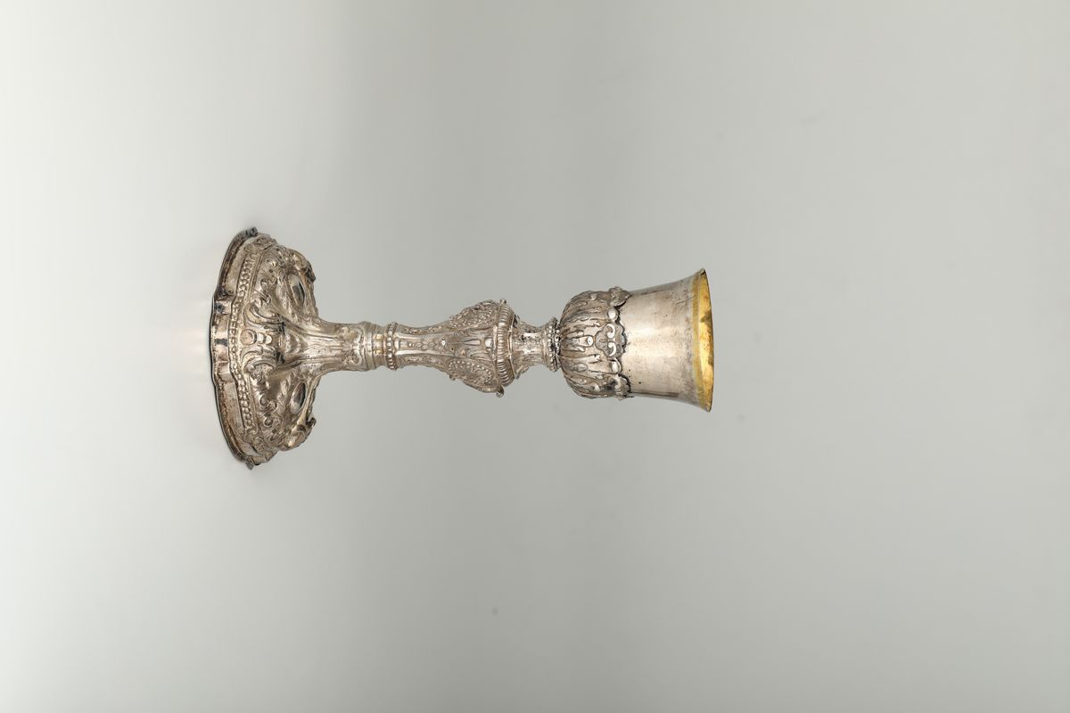Calice in Argento Sbalzato e Cesellato, Messina, Fine XVIII Secolo, Marchio di Garanzia della Cit...