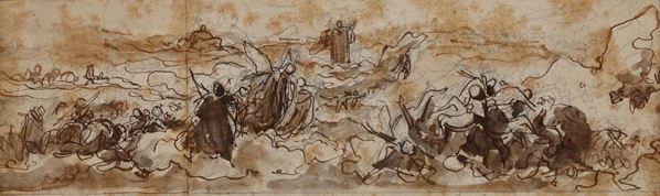 Francesco Semino (Genova 1832-1883) Studio per il grande affresco della caduta di Lucifero nella chiesa della Consolazione a Genova