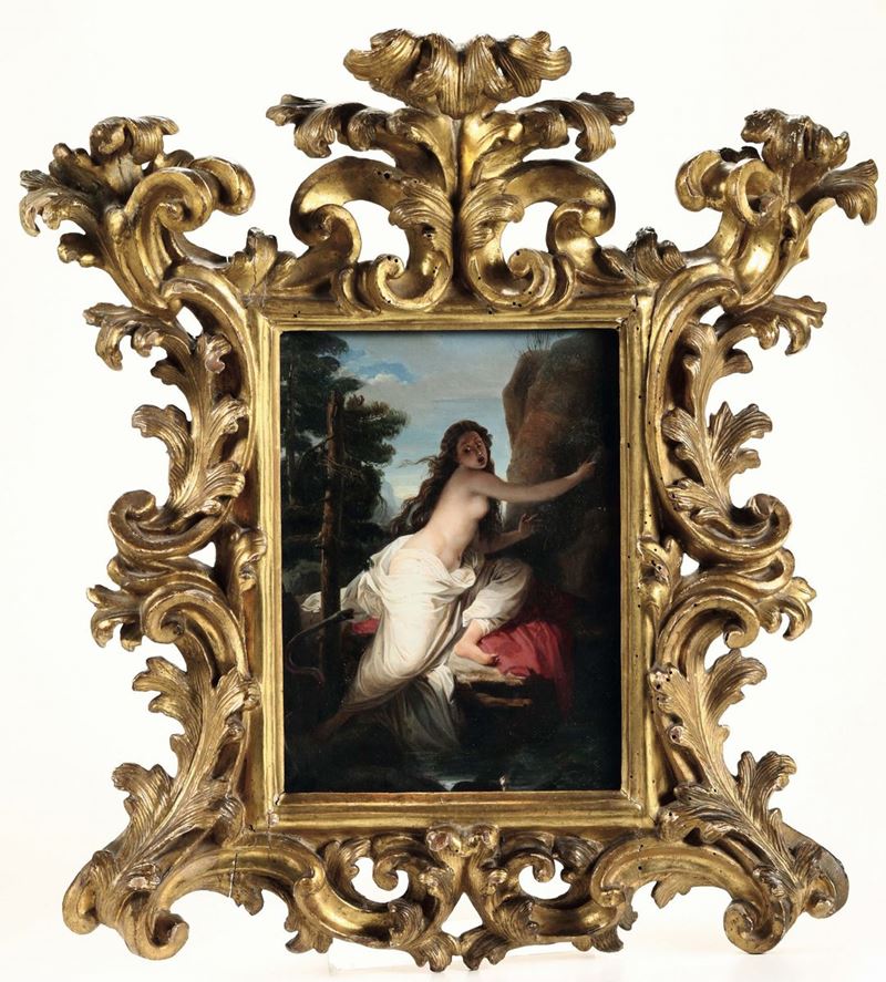 Scuola del XIX secolo Donna che sfugge il serpente  - Auction Old Masters Paintings - I - Cambi Casa d'Aste