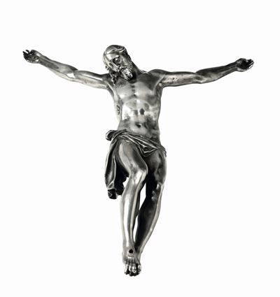 Corpus Christi in Argento Fuso e Cesellato, Orafo Italiano del XVII-XVIII Secolo