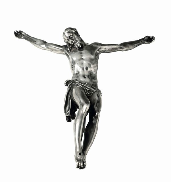 A Corpus Christi in molten and chiselled silver, Italian goldsmith of the 17-18th century