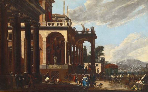 Arrival at the palace. Viviano Codazzi (Valsassina 1604- Rome 1670) Arrivo a palazzo