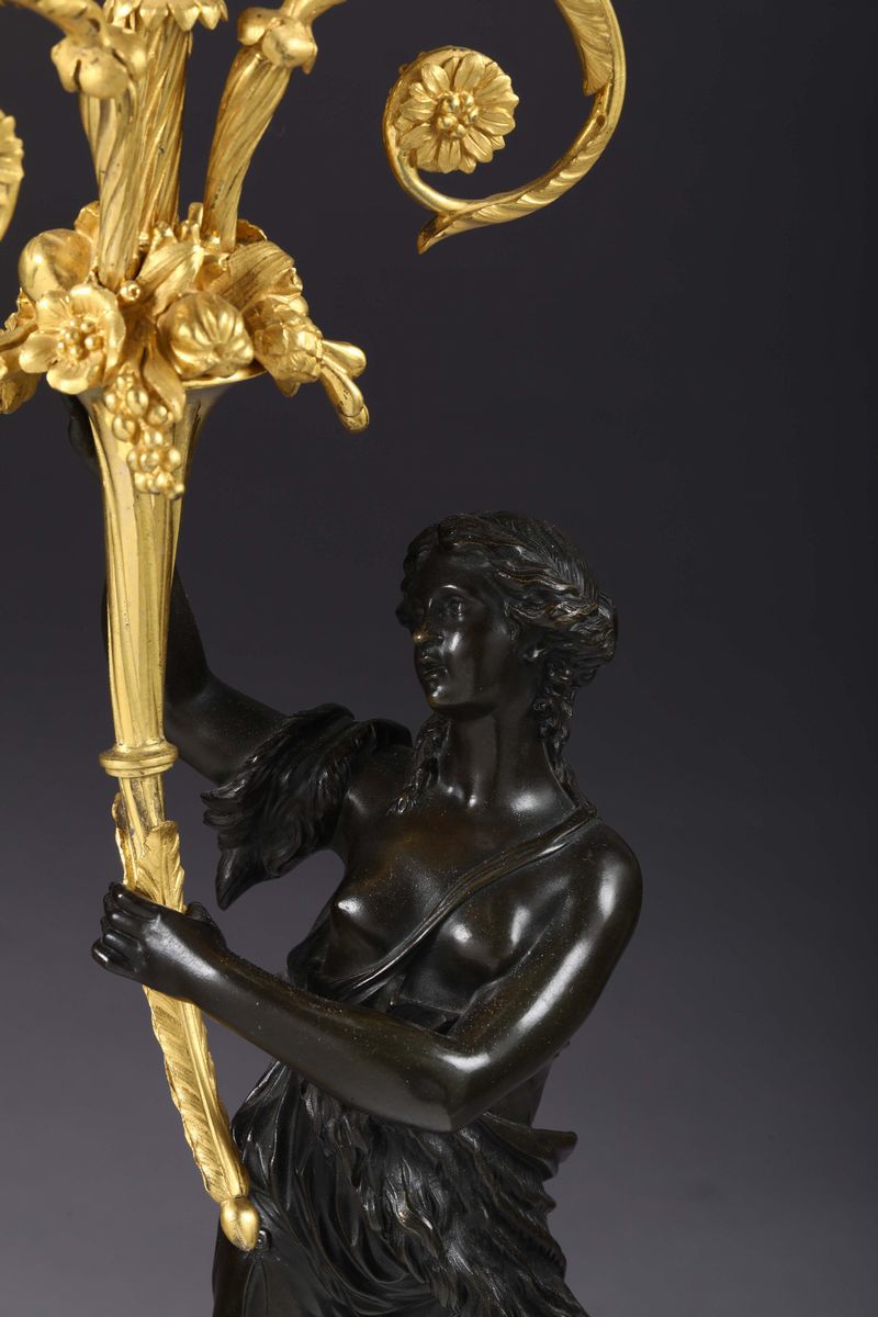 Coppia di Grandi Candelabri a Quattro Luci, Francia XIX Secolo