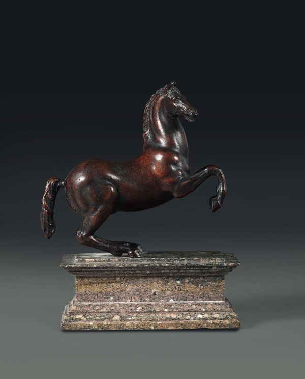 Cavallo rampante in bronzo fuso e cesellato, Venezia, inizio del XVI secolo