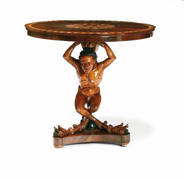 A round Charles X mahogany table, 19th century