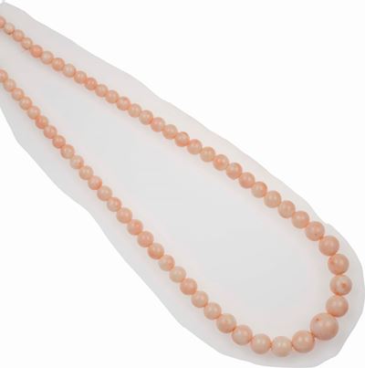 Collana in Corallo Rosa, Boule a Scalare