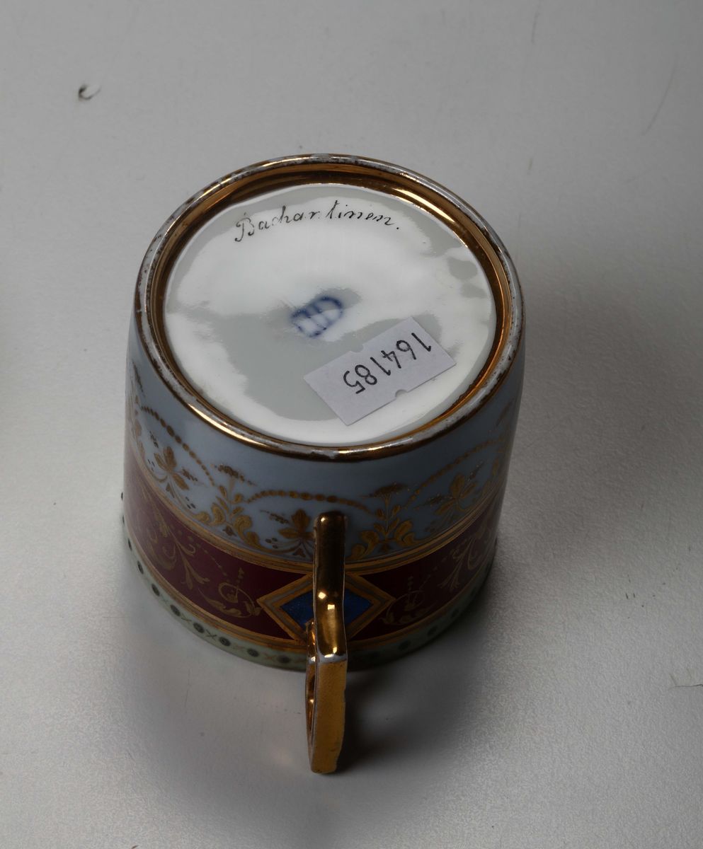 Tazza e Piattino Pseudo Vienna, Seconda Metà del XIX Secolo