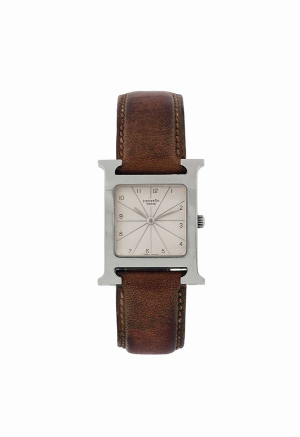 Hermes, stainless steel lady's quartz wristwatch. Made 1969