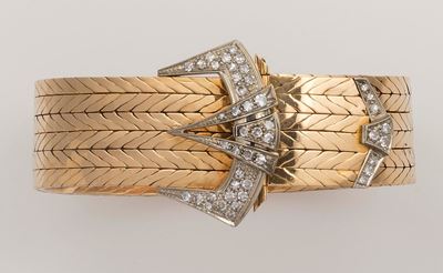 Bracciale a Fibbia con Diamanti