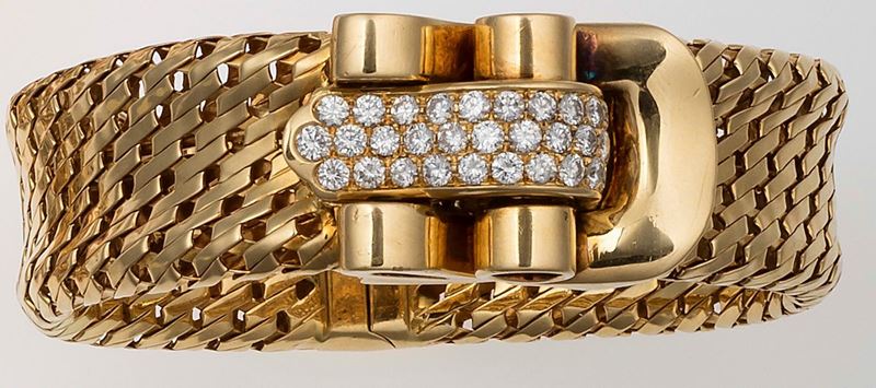 Bracciale rigido con diamanti  - Asta Fine Jewels - II - Cambi Casa d'Aste
