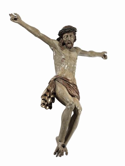 Grande Crocifisso in Legno Laccato e Dorato, Lombardia, XVIII Secolo