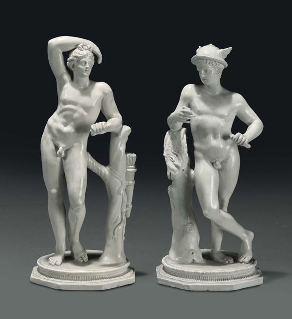 A pair of figures. Veneto, likely Antonibon-Baroni manufacture, 1800-1820