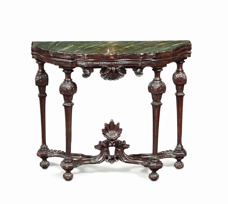 A Louis XIV walnut wall table, Venice 18th century  - Auction Taste, Furniture and Residences, An Italian Collection - Cambi Casa d'Aste