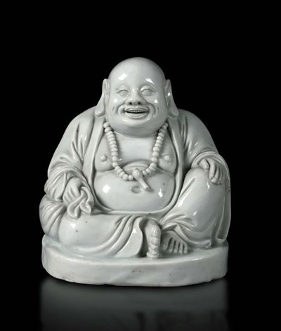Buddha in Porcellana Blanc De Chine, Cina, XX Secolo