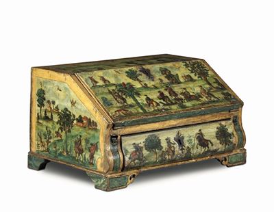 Scatola Scrittoio Laccata Ad Arte Povera, Venezia XVIII Secolo