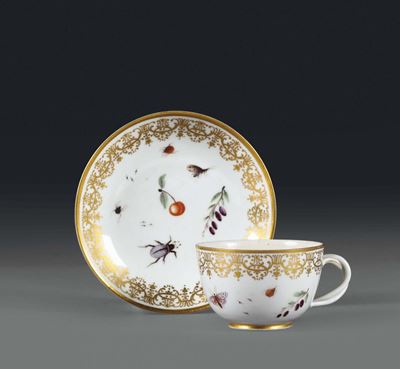 Tazza con Piattino Doccia, Manifattura di Lorenzo Ginori, 1760 Circa