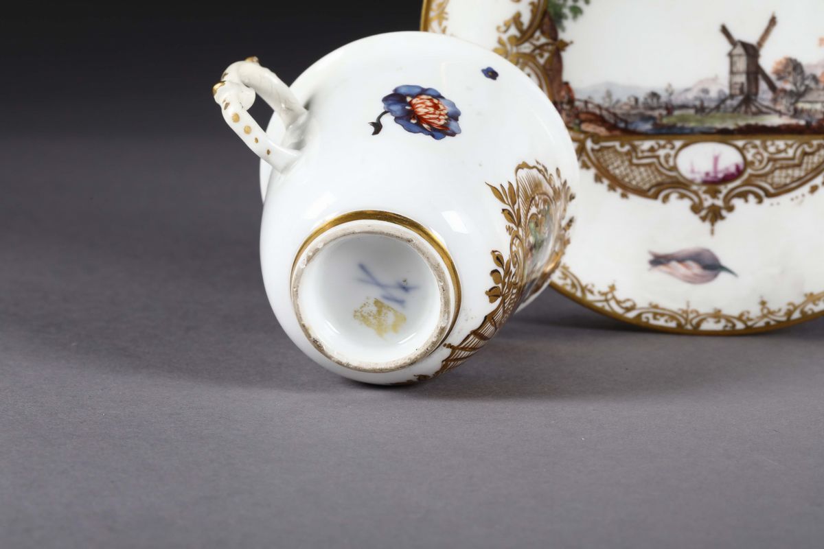 Tazza e Piattino Meissen, 1740-1745