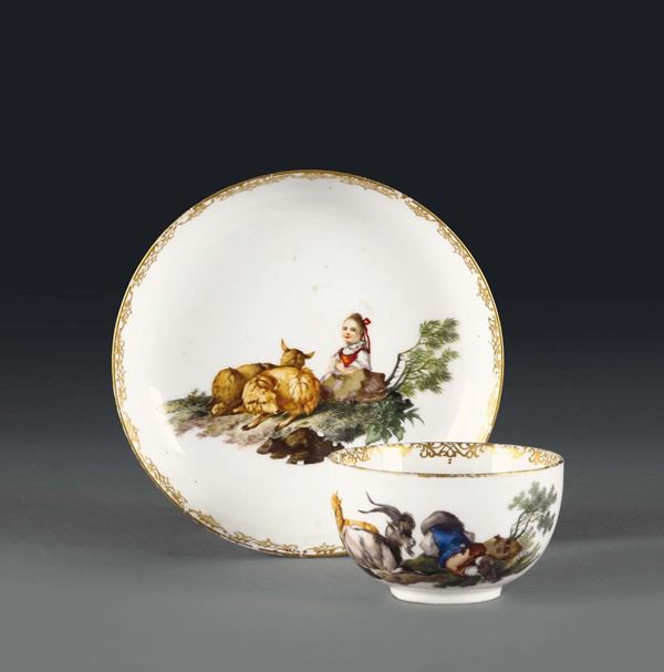 A cup with plate. Meissen, 1770 ca.