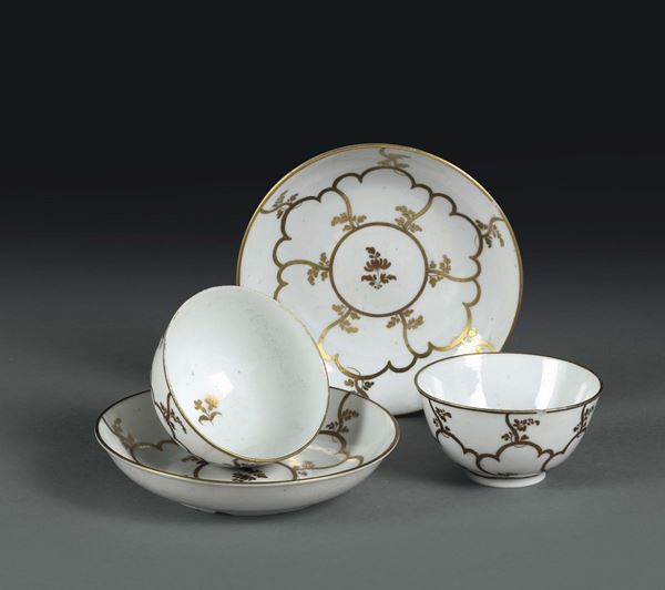 A pair of cups with plates. Venice, Cozzi manufacture, 1770 ca.