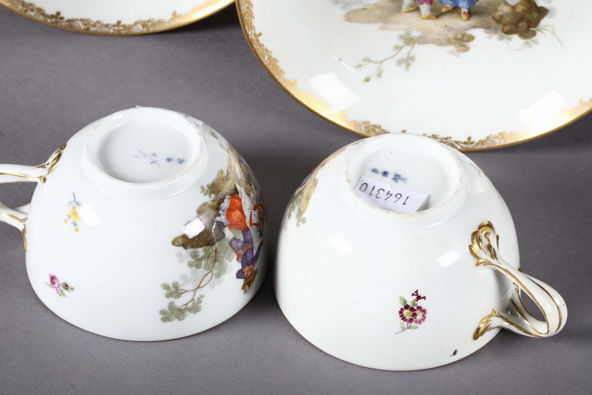 Coppia di Tazze con Piattino Meissen, Periodo Marcolini (1774-1814), 1780 Circa