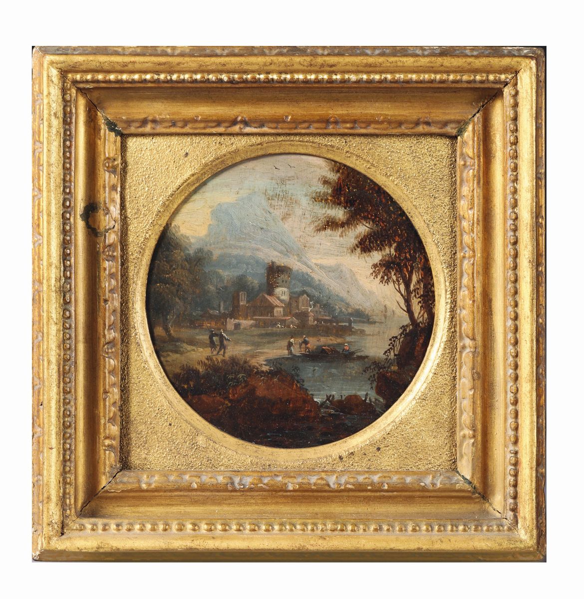 Scuola Italiana del XVIII Secolopaesaggio Fluviale con Torre Paesaggio Fluviale con Paese e Pesca...
