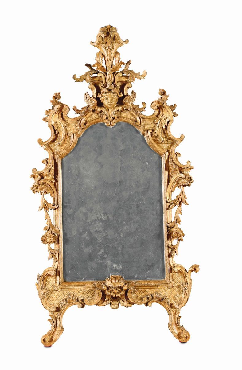 Specchiera dorata Luigi XIV, Lombardia XVIII secolo  - Asta Gusto, Arredi e Dimore. Una Collezione Italiana - Cambi Casa d'Aste