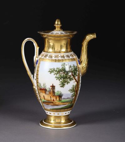 Caffettiera Napoli, 1830 Circa (decorazione) Porcellana Probabilmente Parigi