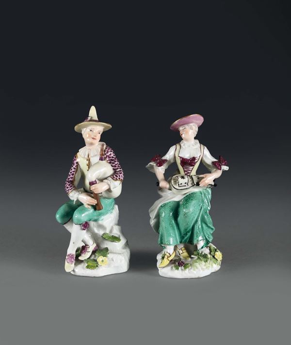 A pair of figurines. Meissen, 1740 - 1745