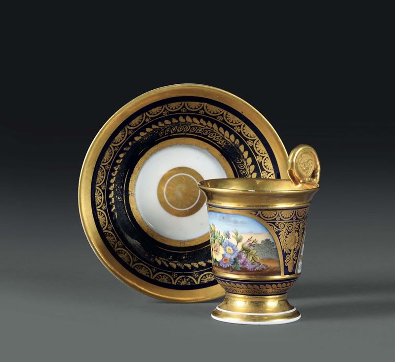 A cup with plate. Germany, 1830 ca.  - Auction Taste, Furniture and Residences, An Italian Collection - Cambi Casa d'Aste