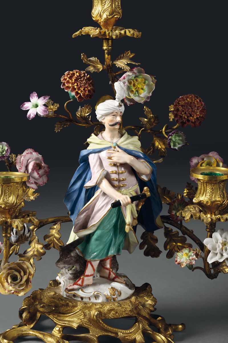 Coppia di Candelabri Meissen, 1746-1750