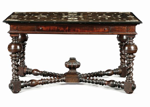 A Louis XIV walnut table, Lombardy 18th century