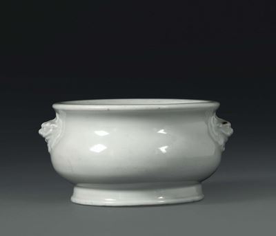Censer in Porcellana Blanc De Chine, Cina, Dinastia Qing, XVIII Secolo