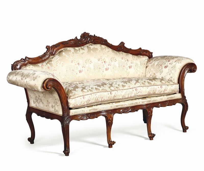A Louis XV sofa in walnut, Lombardy, half of the 18th century  - Auction Taste, Furniture and Residences, An Italian Collection - Cambi Casa d'Aste
