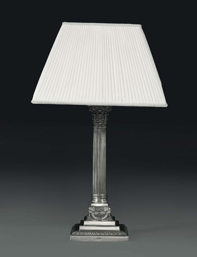 Lampada in Argento Fuso, Inghilterra XIX Secolo, Argentiere Bh